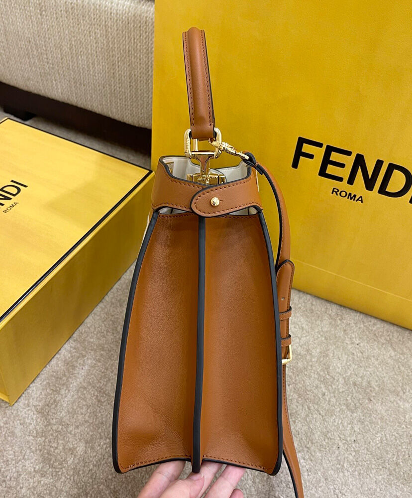 Fendi Peekaboo Iseeu Medium Handbag 8BN321 Coffee